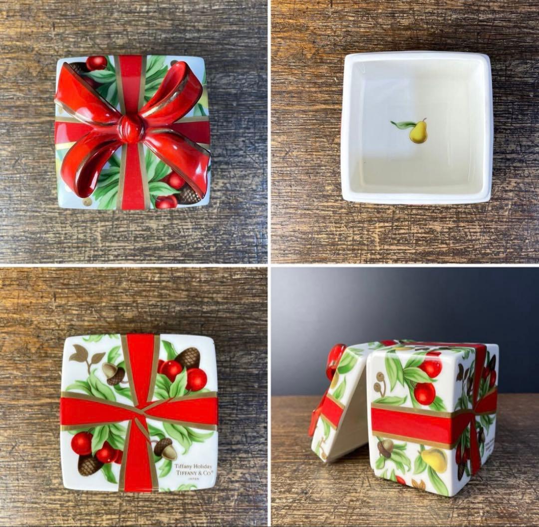 美品 Tiffany&Co. ティファニー ホリデー 陶器製 小物入れ E-3