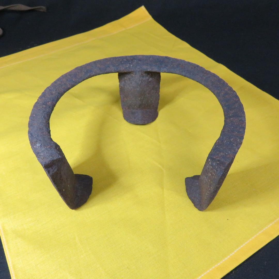 五徳 鬼爪 木箱 共箱 裏書 茶道具 囲炉裏 炉端 鉄瓶に