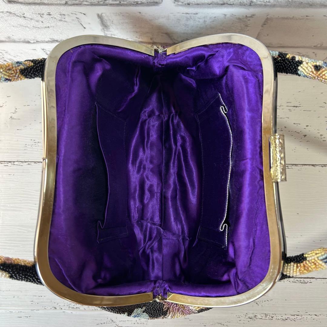 ビーズバック レトロ 花柄 和装 洋装 小物 ハンドバッグ 総柄 フォーマル