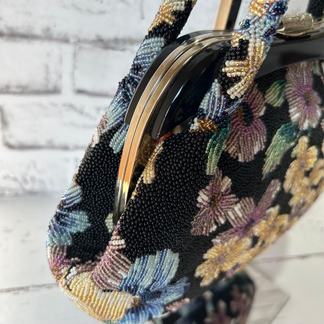 ビーズバック レトロ 花柄 和装 洋装 小物 ハンドバッグ 総柄 フォーマル