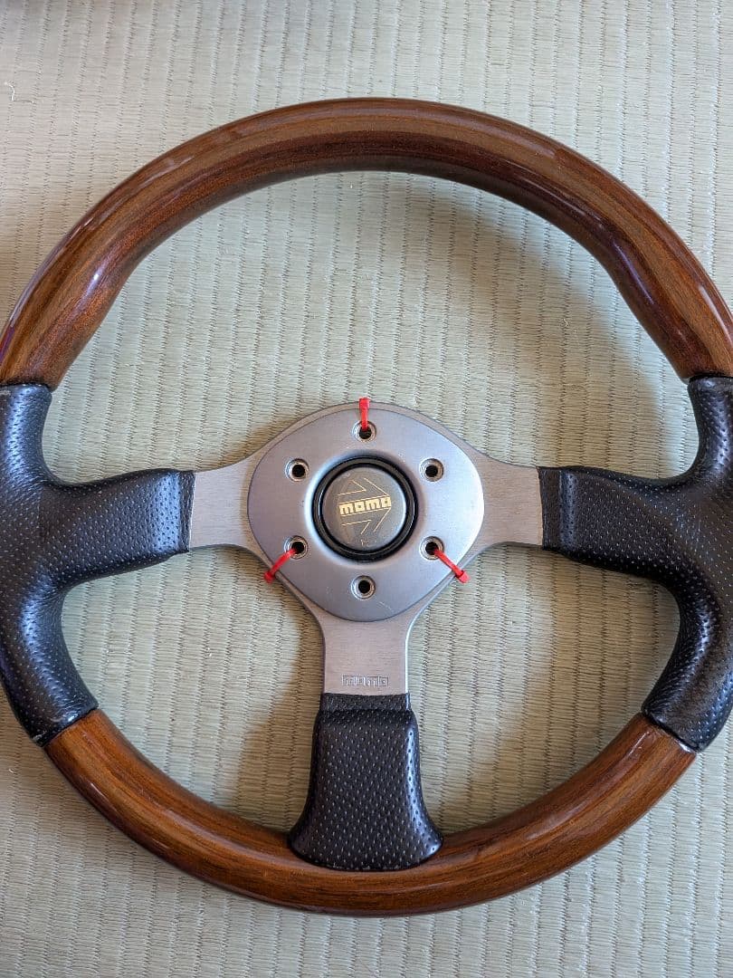 momo ステアリング・ハンドル本体 ウッド・レザー