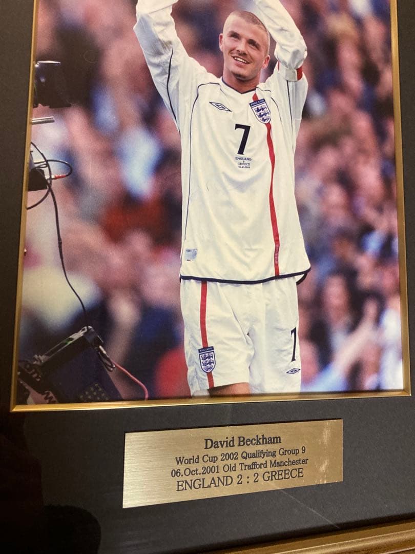 ジョージ・ベスト社 額縁入り サッカー デビット・ベッカム 2002年W杯