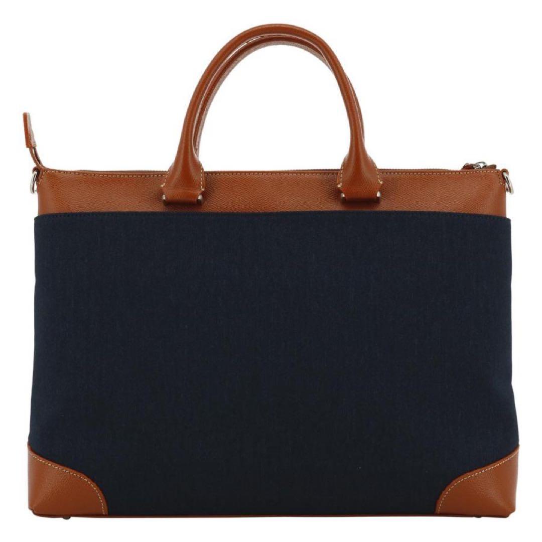 新品TAKEO KIKUCHI タケオキクチ　ビジネスバッグ紺ブリーフケース本革