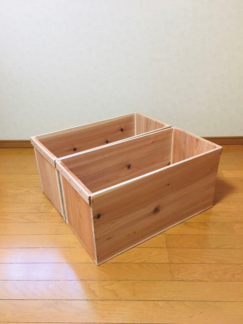 【新品】 青森 りんご箱 プレーナー仕上げ　木箱 木製 杉 4箱セット