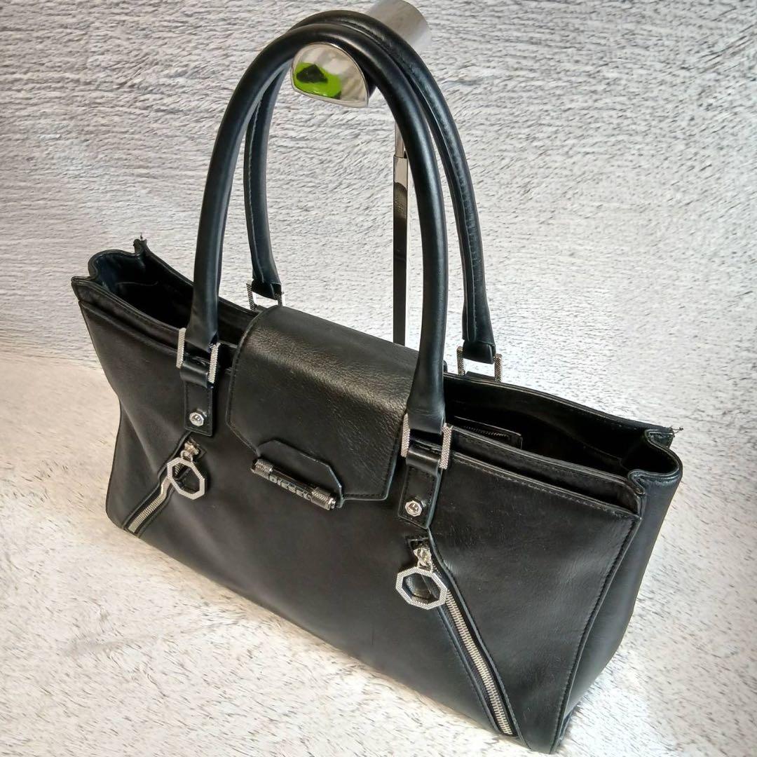 DIESEL ディーゼル　ビジネスバッグ　ブリーフケース　ブラック　本革レザー