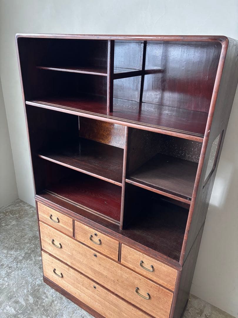 水屋箪笥　茶箪笥　和箪笥　食器棚　本棚　ディスプレイ棚　収納棚　箪笥　什器　和室