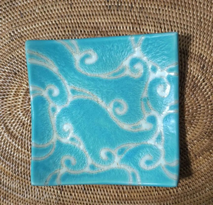 陶器、食器セット、プレート、ブルー