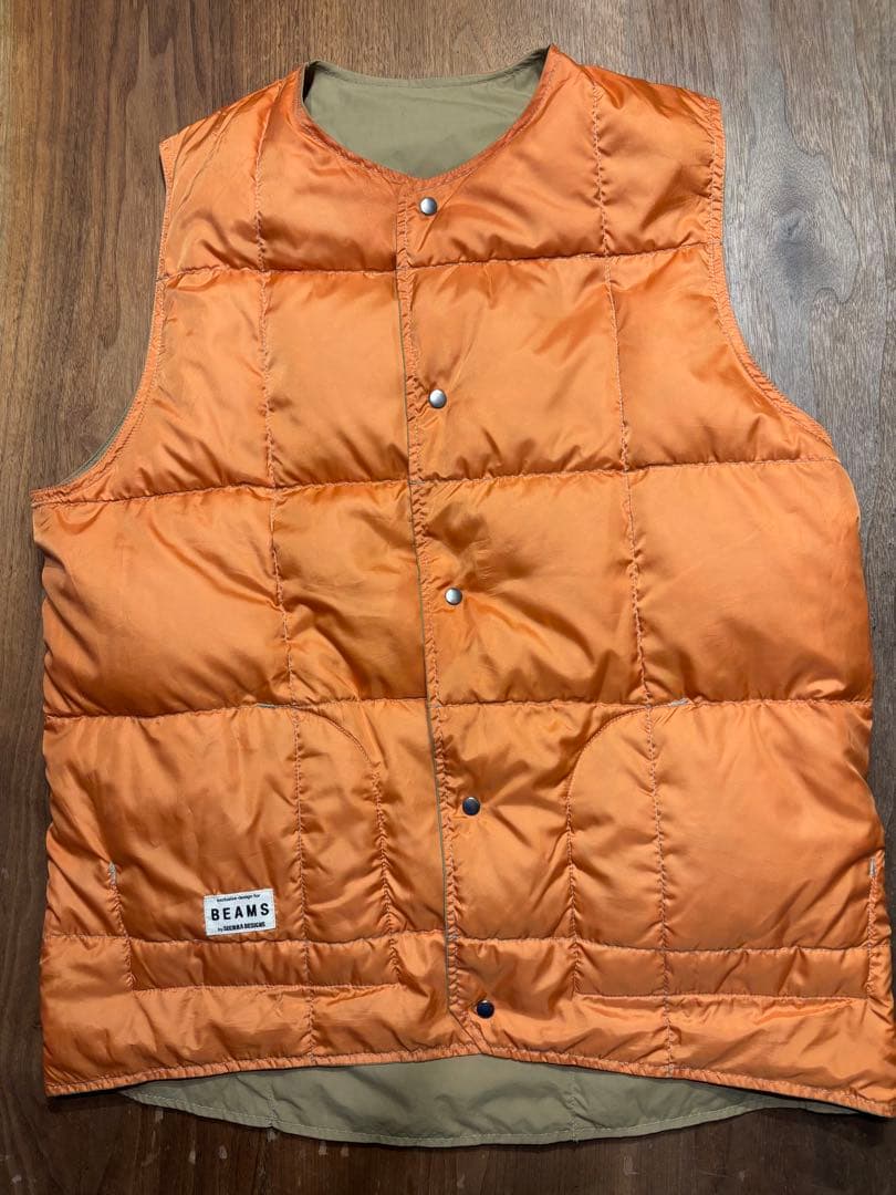 SIERRA DESIGNS ダウンベスト ベージュ/オレンジ