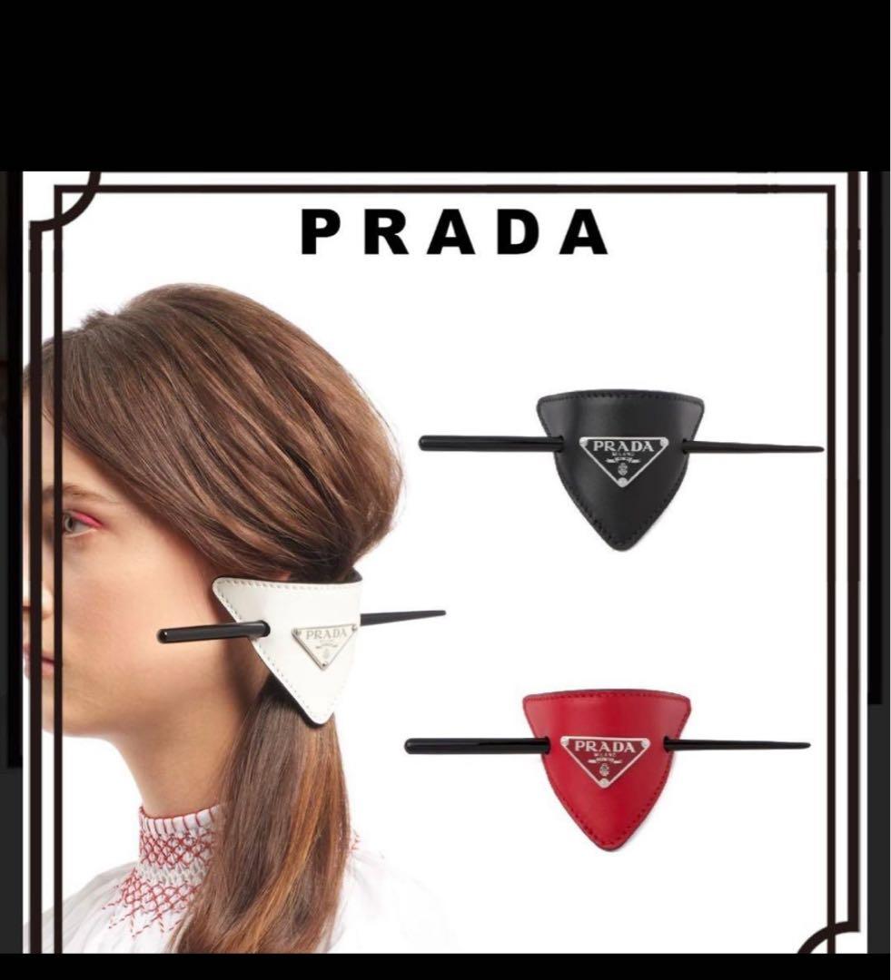 PRADA ブラック プラダ ヘアアクセサリー　かんざし　トライアングル
