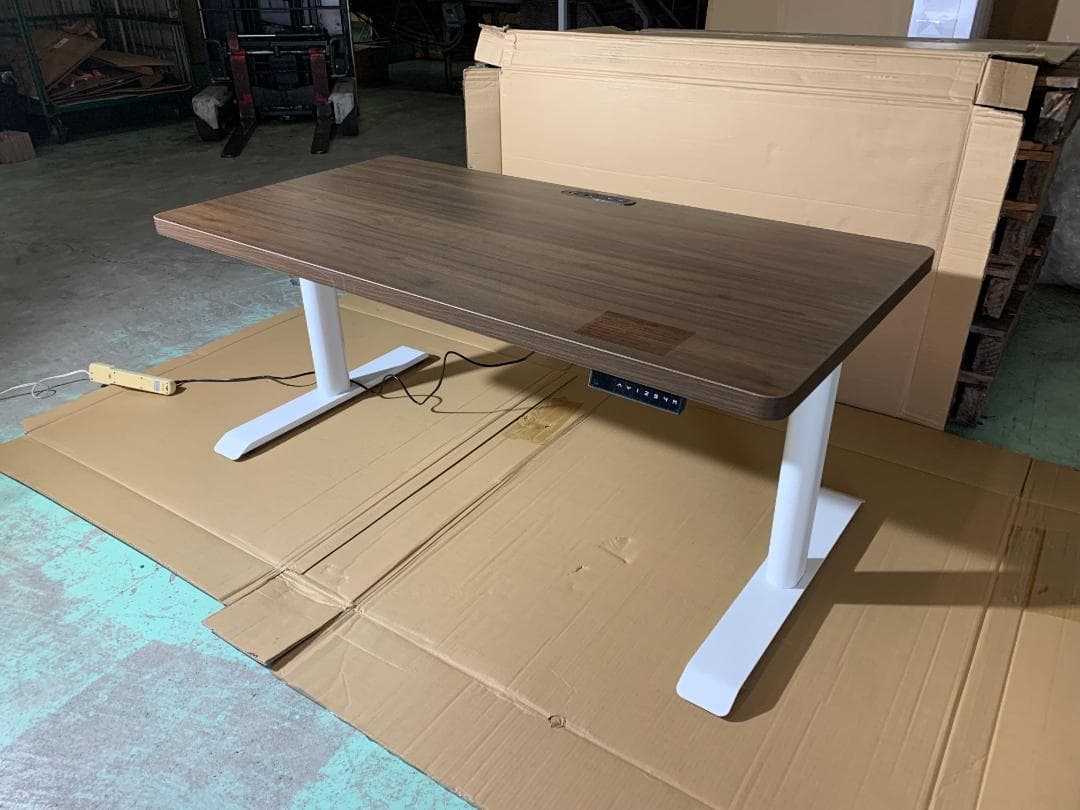 電動昇降デスクコンセント付き厚型天板幅140cmEHD-U1470MWH/DBR