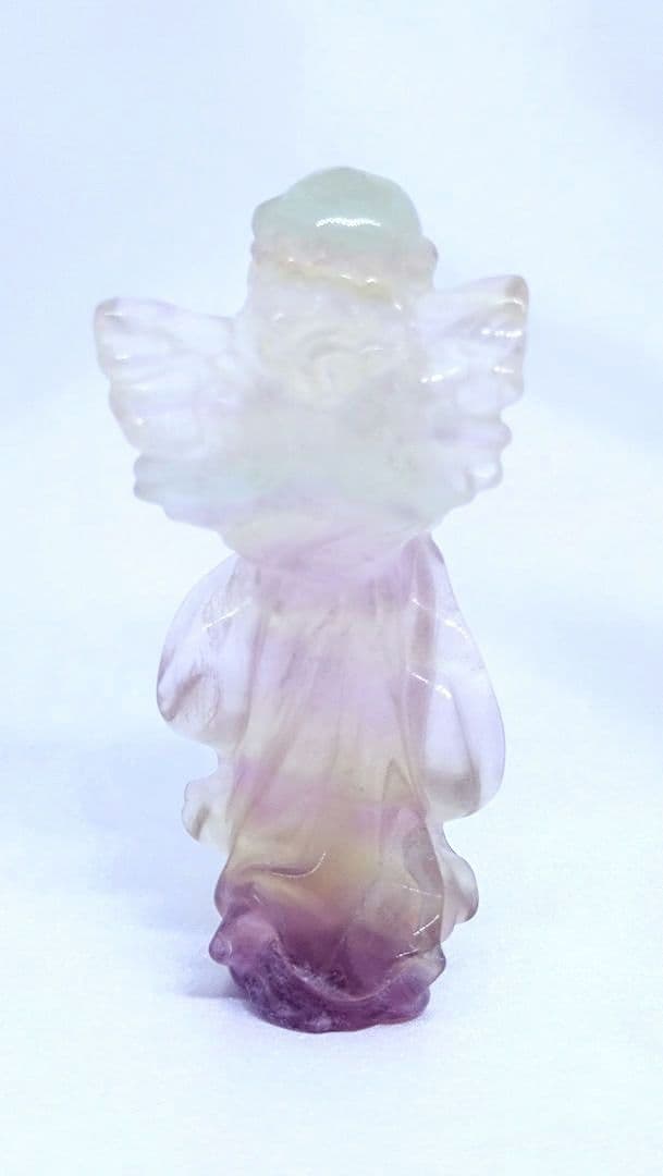 キャンディ フローライト　天使　（大）②　エンジェル　置物　カービング