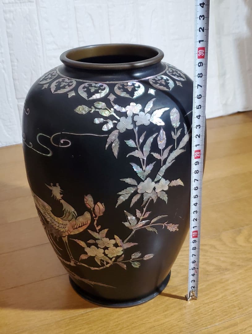 螺鈿細工　 花瓶 花台 セット　 鳳凰 　 漆器　 伝統工芸 韓国 　飾り壺