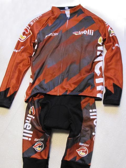 Cinelli 長袖ジャージ ビブタイツ Santini 上下セット