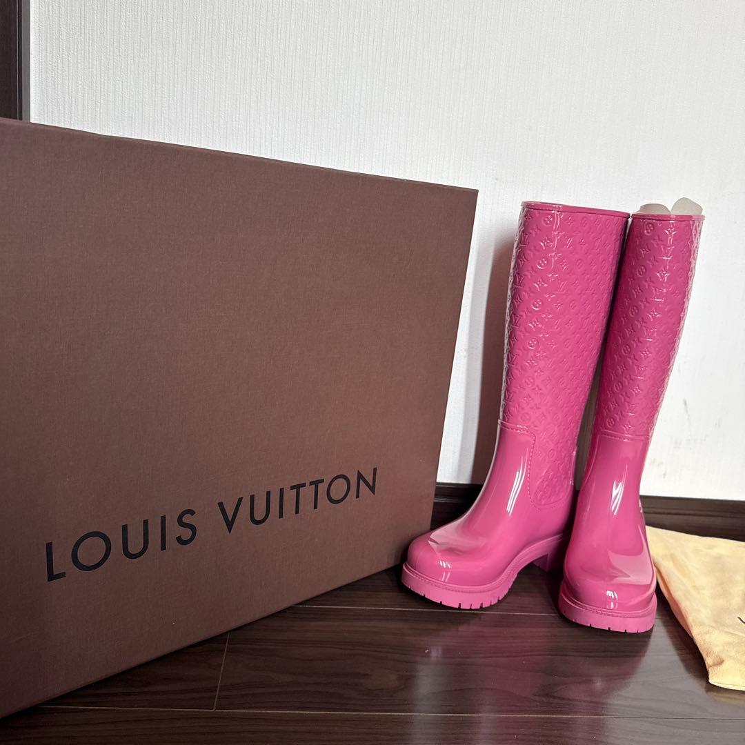 LOUIS VUITTON ピンクラバー　レイン　ブーツ