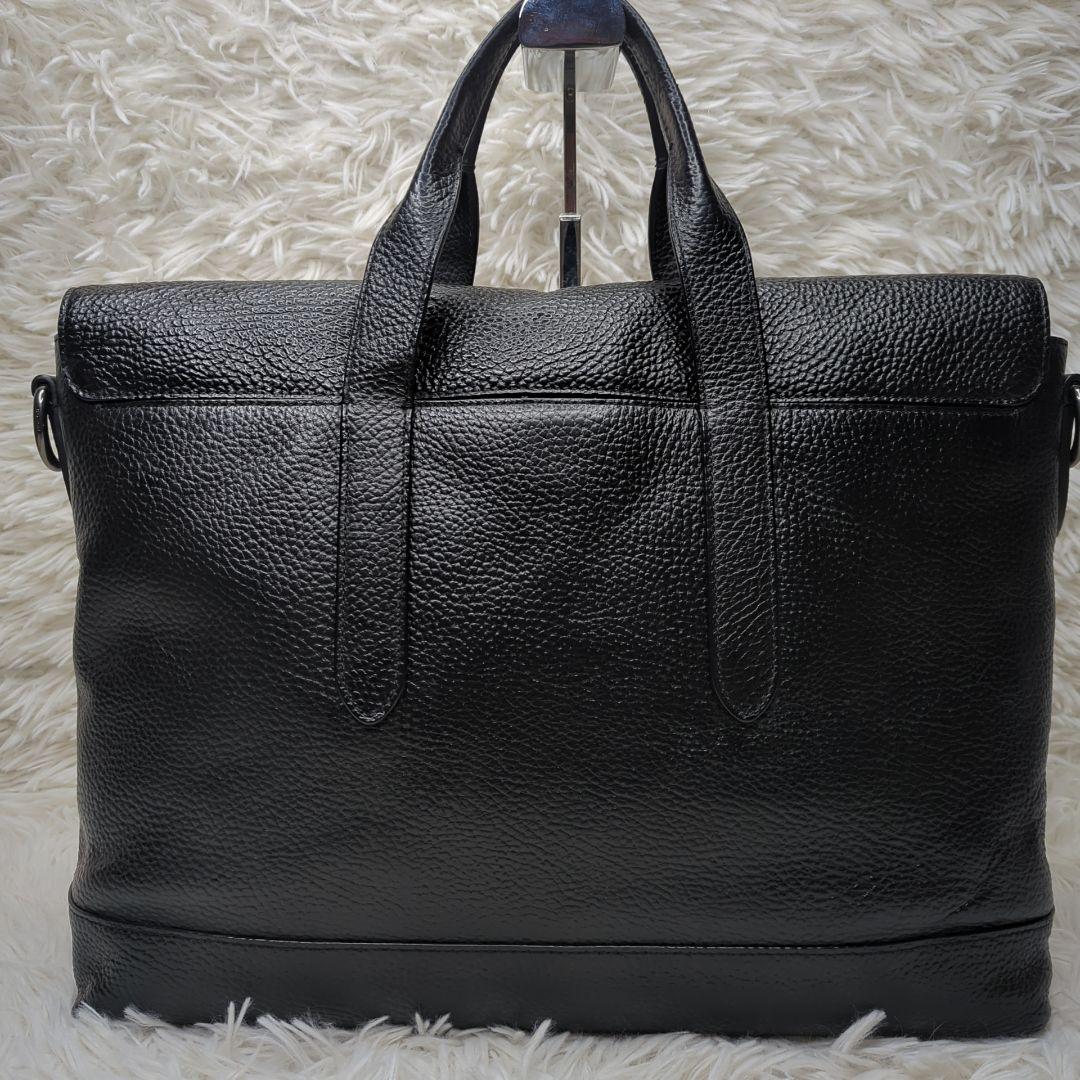 美品✨コーチ ハミルトン ブリーフケース シボ革 黒 A4可 多収納 75757
