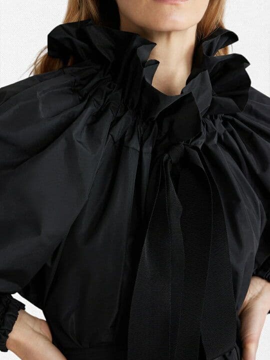 PATOU パトゥ/ドローストリングス　ラッフルフリル　ブラウス ギャザー