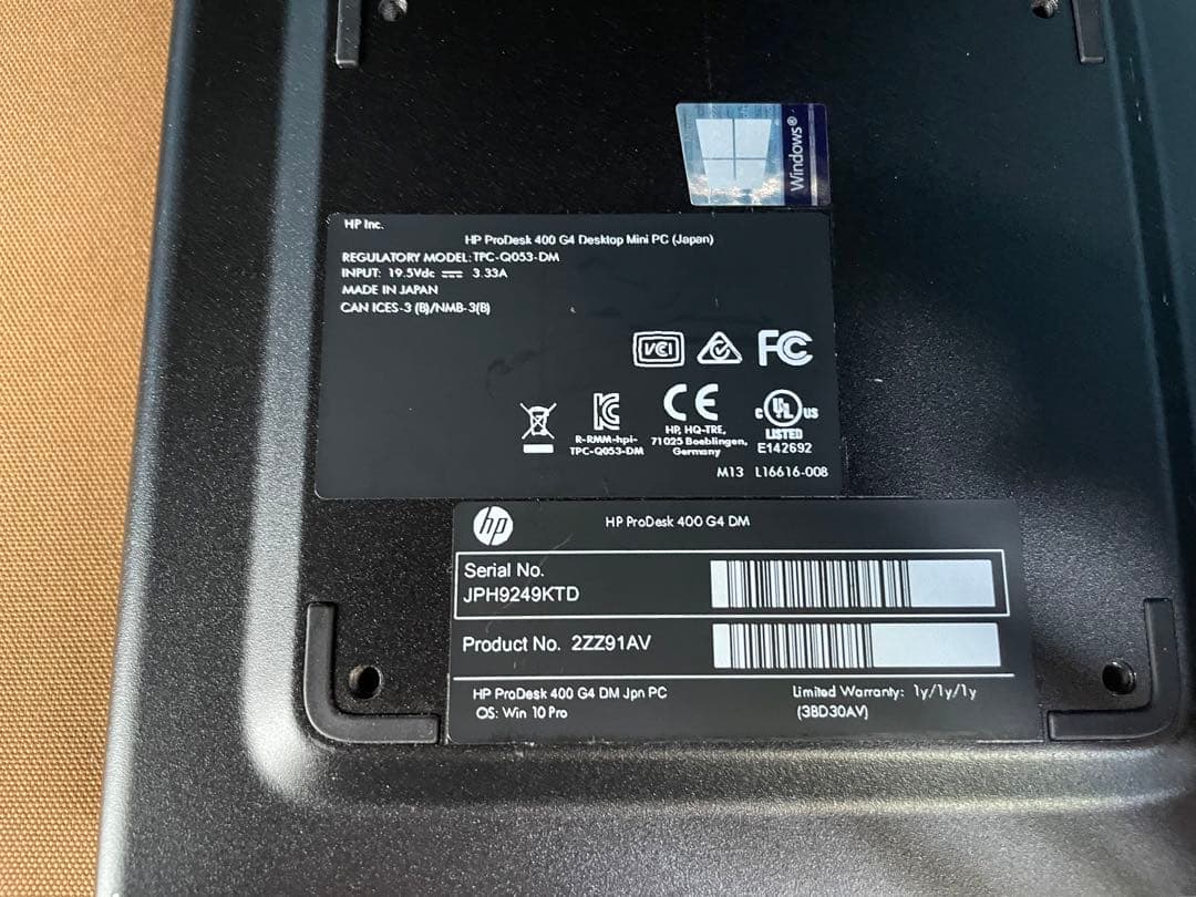 HP ProDesk 第8世代Corei3超小型ミニPC SSD Win11