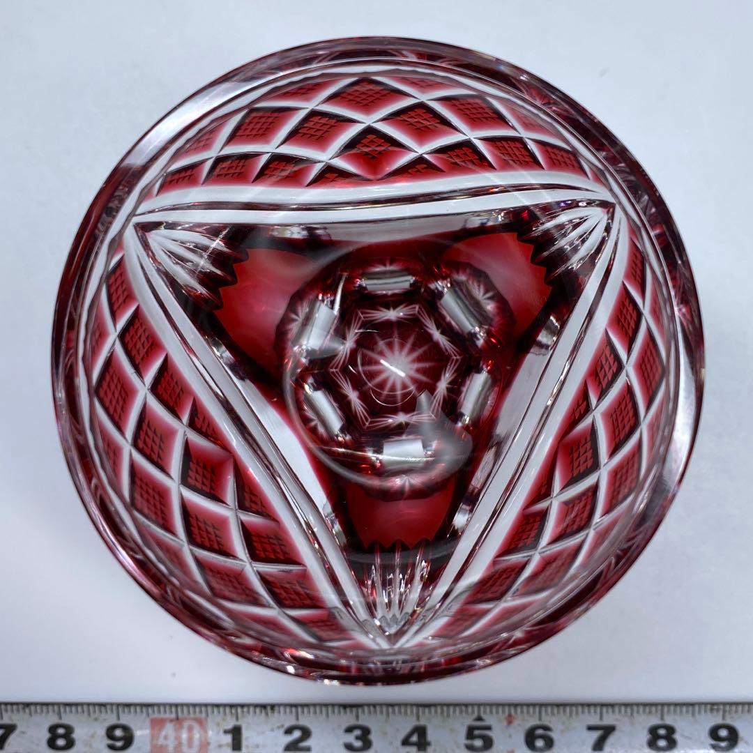 専用島津磯斉 薩摩切子馬上杯 共箱高さ7.8cm東キ7-0902☆1F トカヒサ