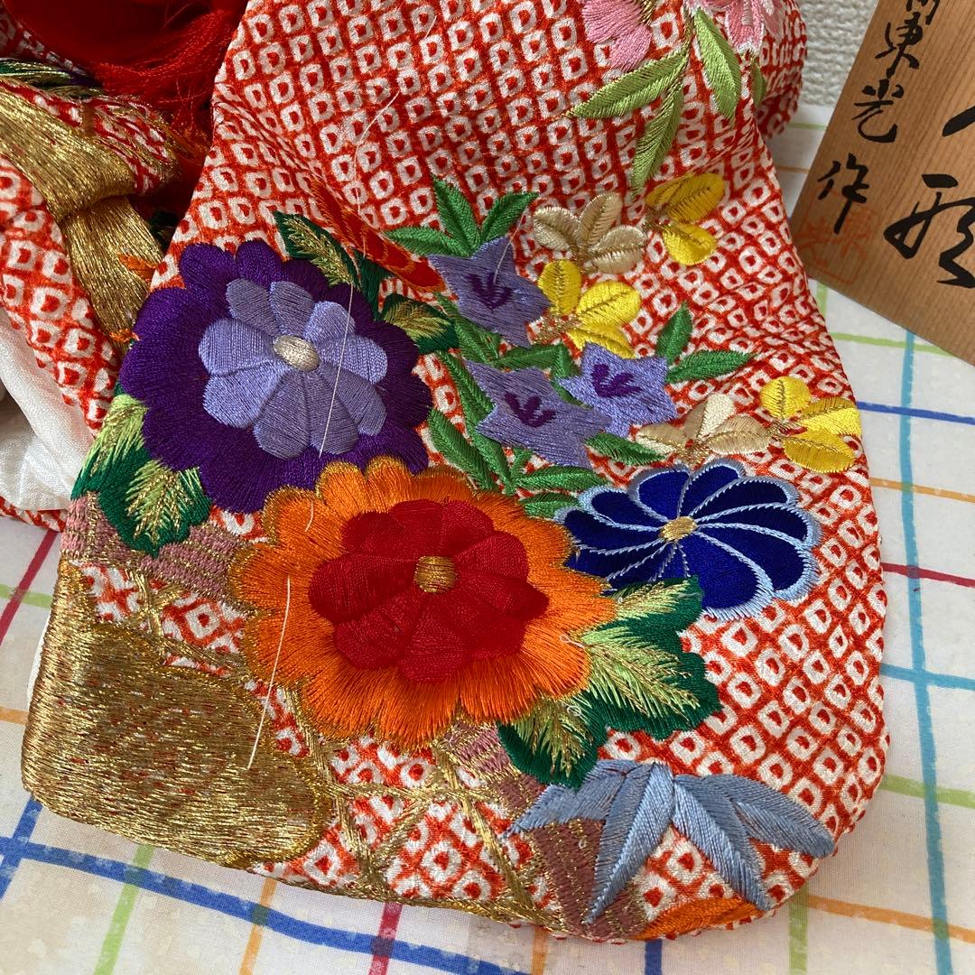 週末のみ大値下げ　お座り市松人形　東光作　着せ替え可能　縮緬和服　傷なし