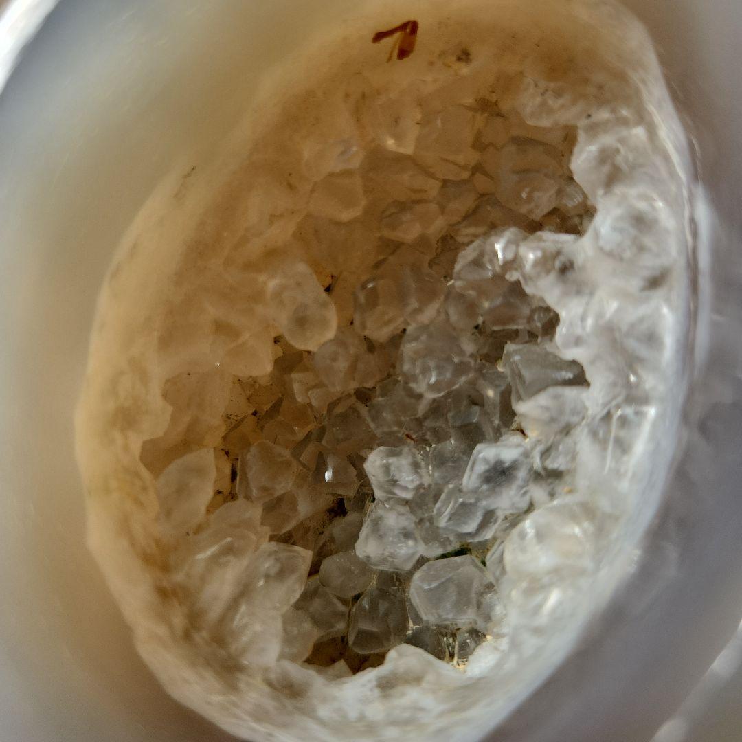 天然瑪瑙水滴　鶴首銅製匙、唐木台付き　書道水滴