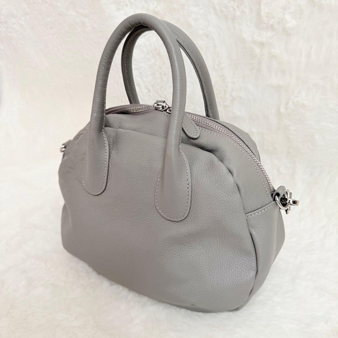 美品✨ビアズリー　ラウンドミニボストンバッグ　トープ　完売品　2wayバッグ