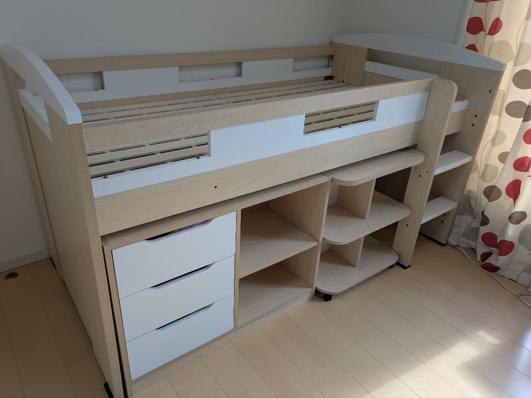 コンパクト システムベッド Shelm4(シェルム4)　ナチュラル/ホワイト