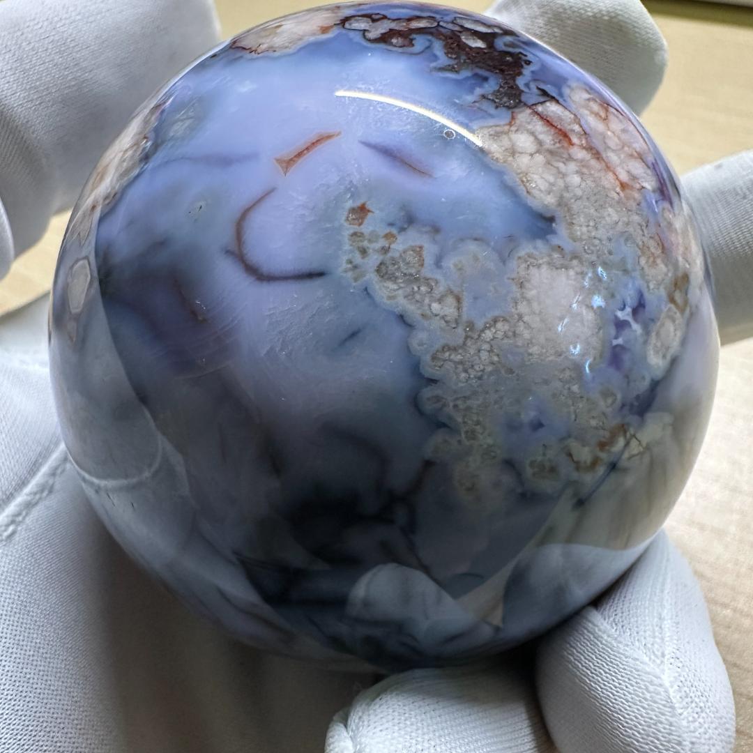 ★パープル桜瑪瑙 スフィア 丸玉 天然石 パワーストーン 癒し チェリーアゲート