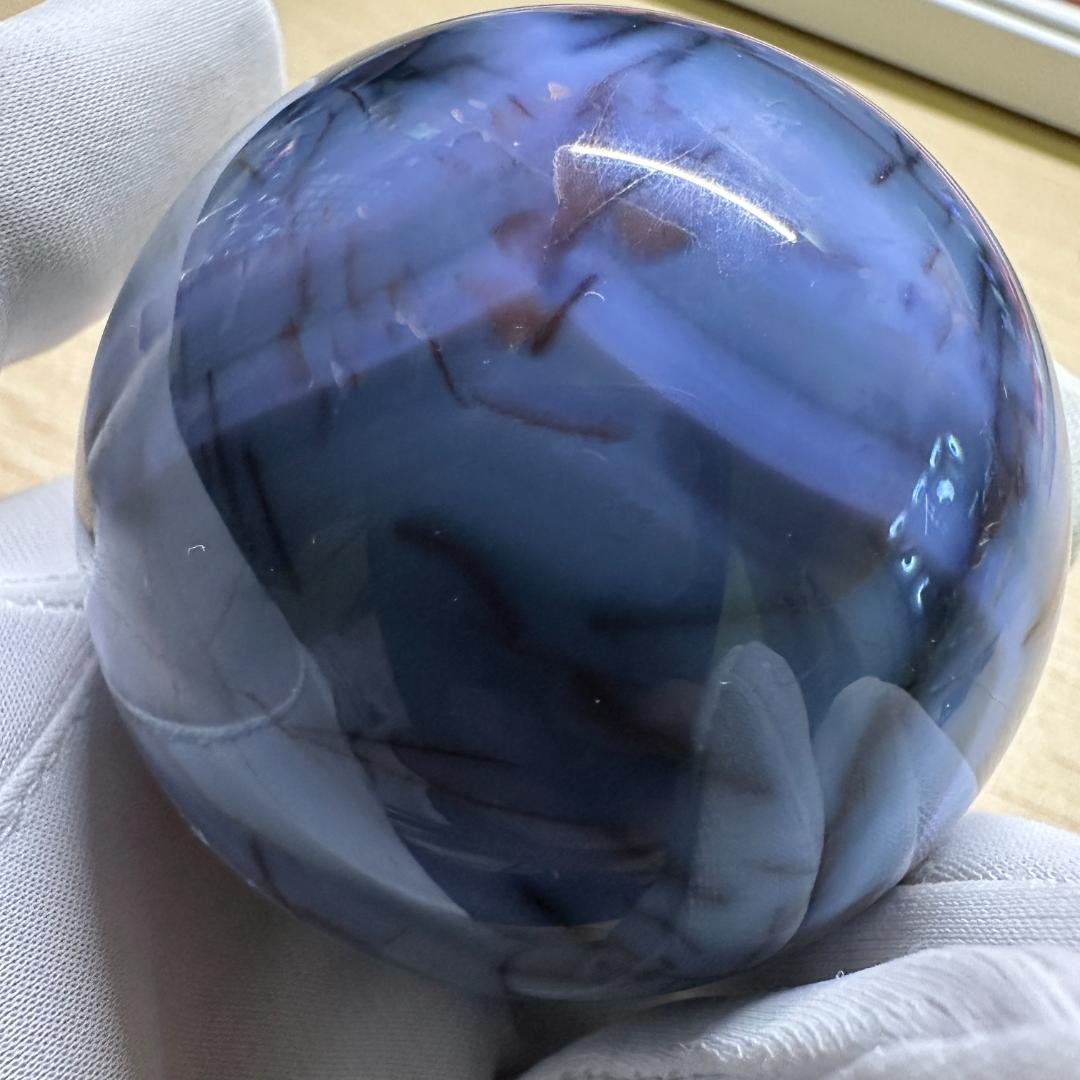 ★パープル桜瑪瑙 スフィア 丸玉 天然石 パワーストーン 癒し チェリーアゲート