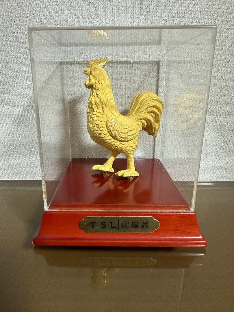 「金色の鶏の彫刻 」TSL/謝瑞麟店　金運　子孫繁栄　運気アップ置物