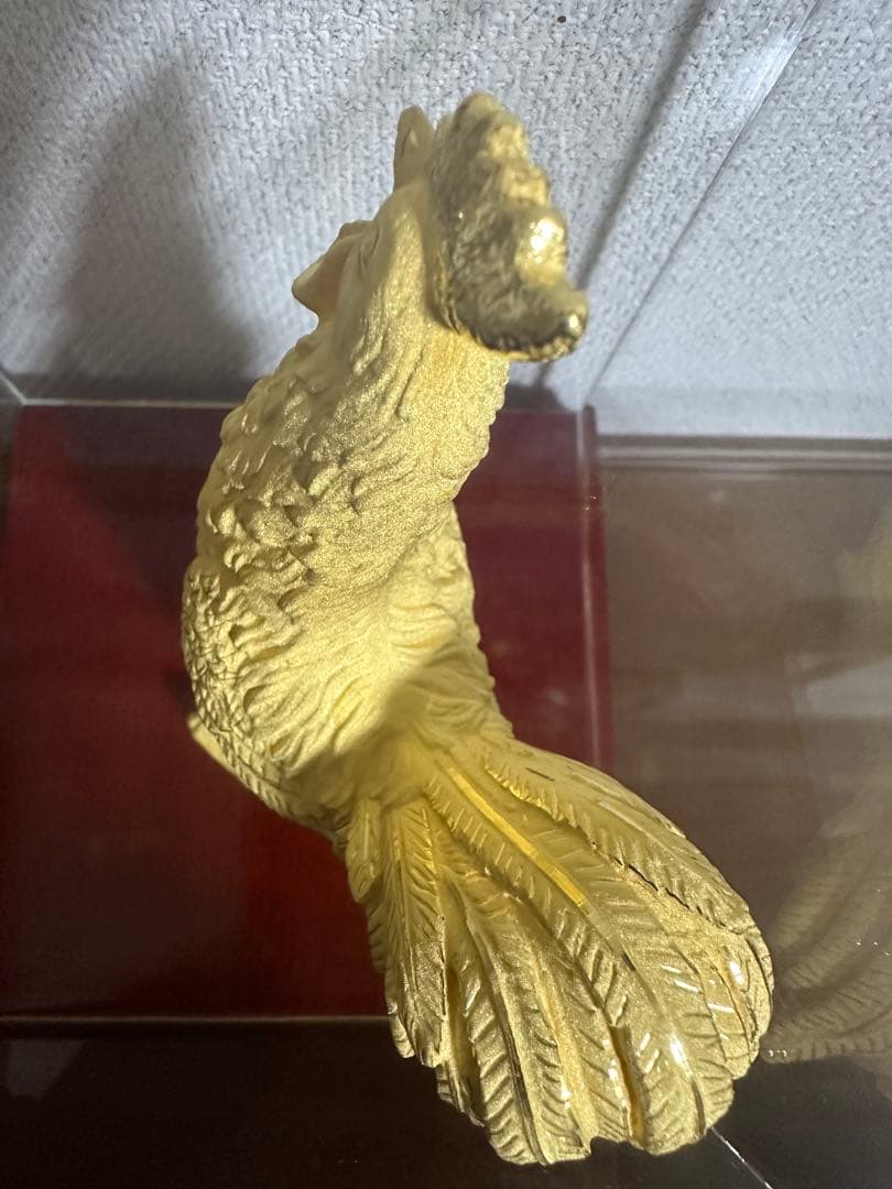 「金色の鶏の彫刻 」TSL/謝瑞麟店　金運　子孫繁栄　運気アップ置物