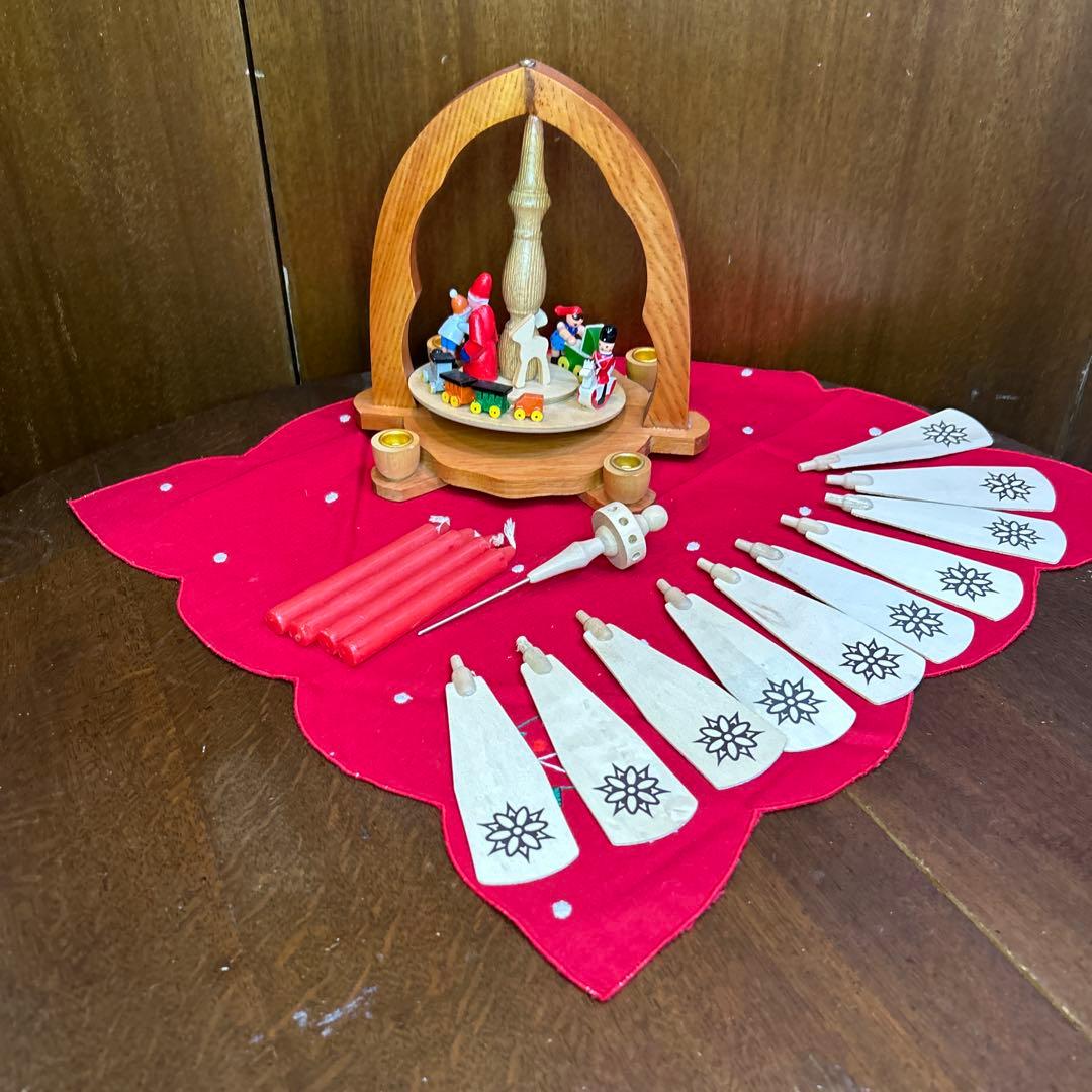 未使用ドイツザイフェン キャンドルウィンドミル/クリスマスピラミッド 箱付