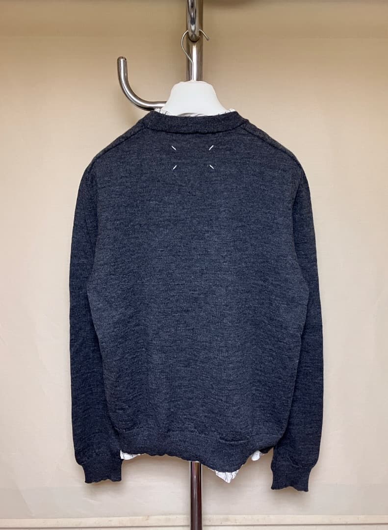 新品 XL マルジェラ 23aw デストロイ 加工ニット グレー 18326