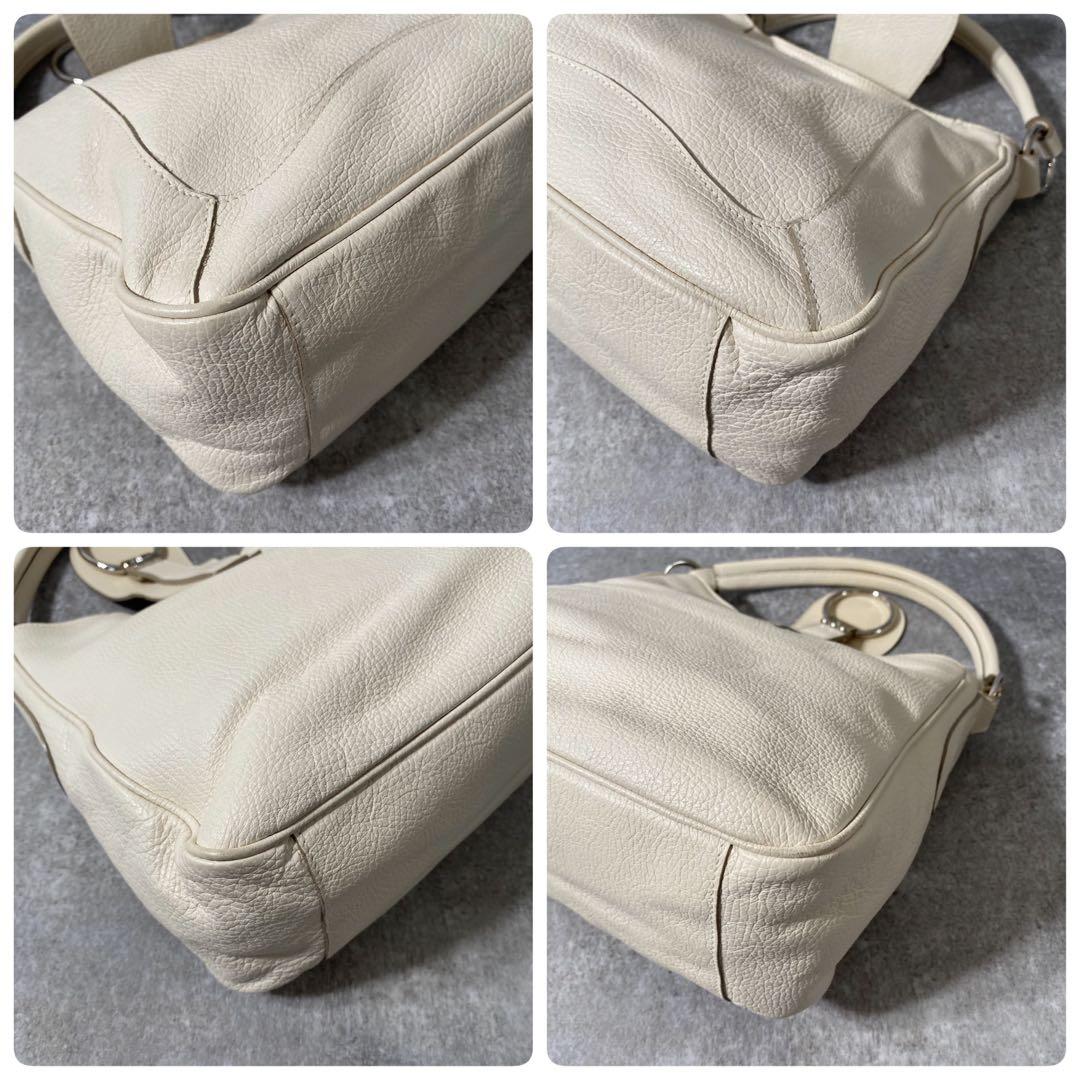 新品　FURLA フルラ　ワンショルダーバッグ　ホーボー　レザー　アイボリー