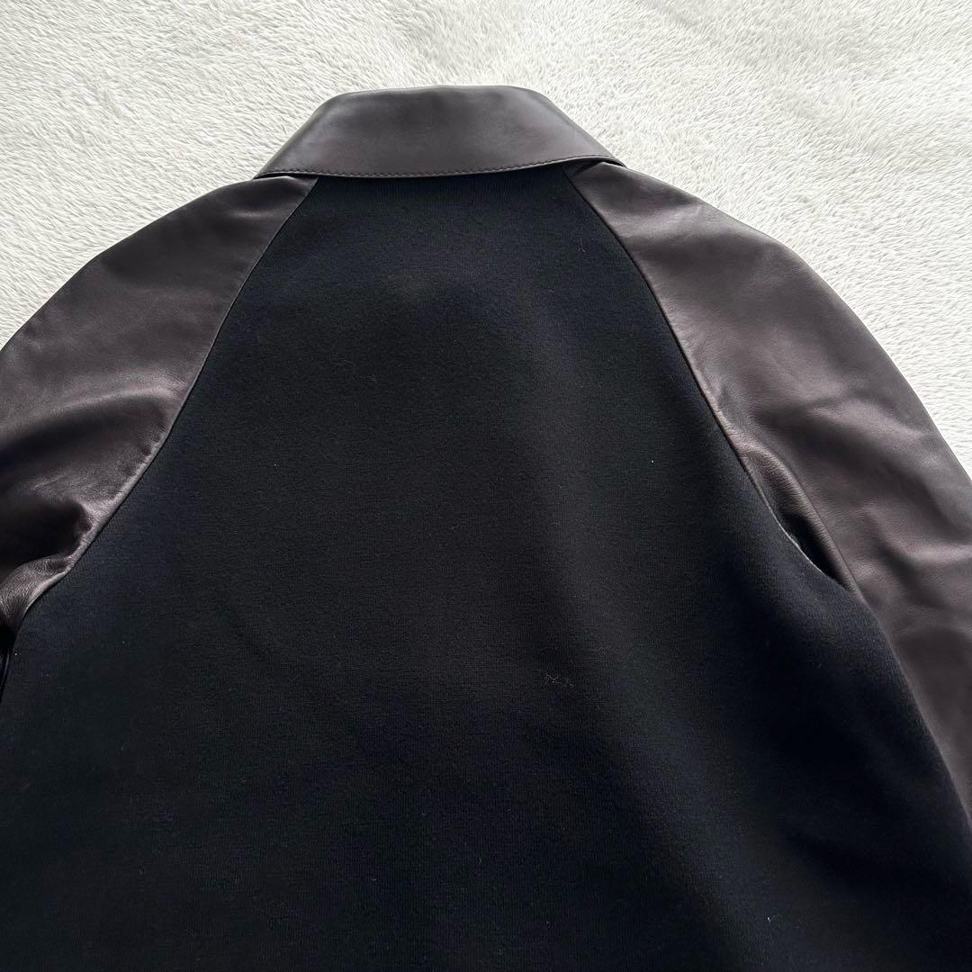 美品　現行　サルヴァトーレフェラガモ　ラムレザー　コート　ガンチーニ　シルク混