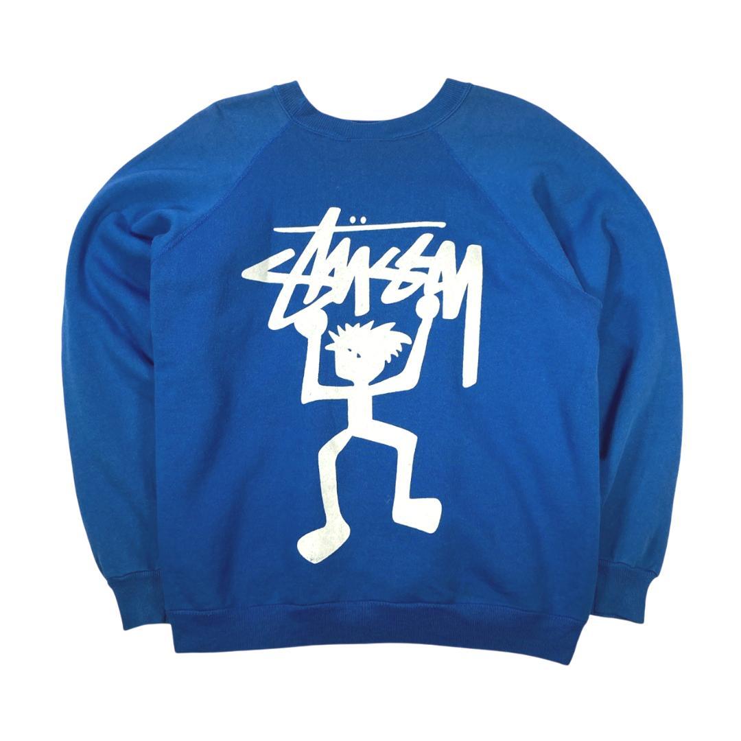 ステューシー シャドーマン スウェット USA製 90s 古着 L ブルー