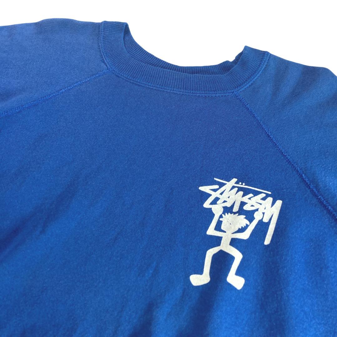 ステューシー シャドーマン スウェット USA製 90s 古着 L ブルー