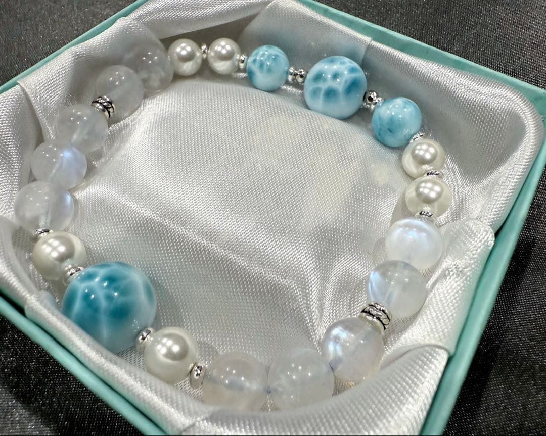 ※おもいで　【高品質•希少】ラリマーペンダントネックレスとブレスレットペア