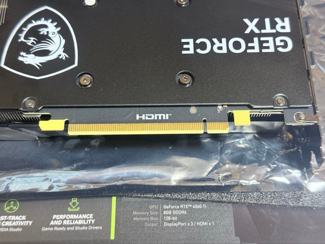 るか　MSI GEFORCE RTX 4060 Ti GAMING X