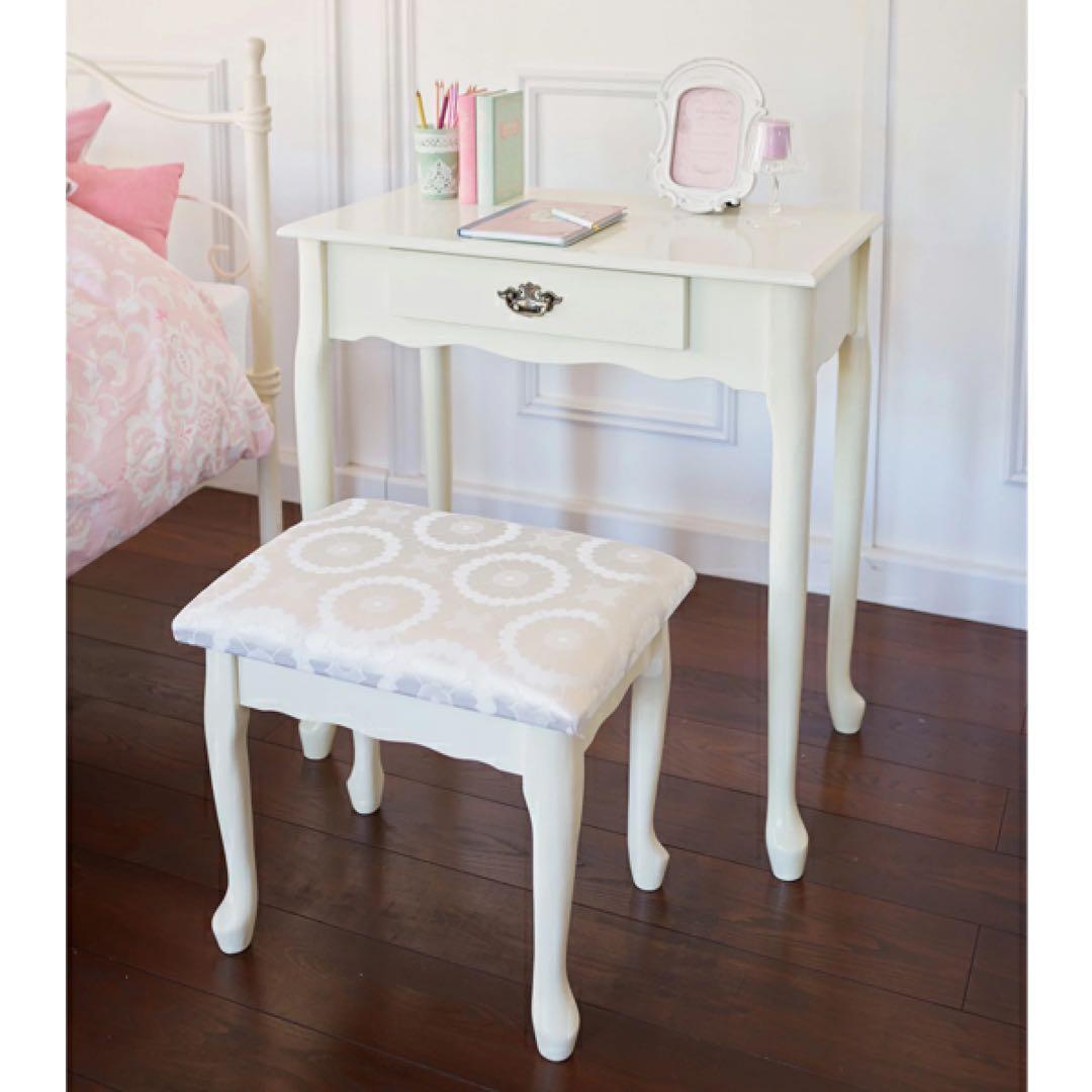 ドレッサー スツール付　RL-M6271 姫系 アンティーク調 ホワイト