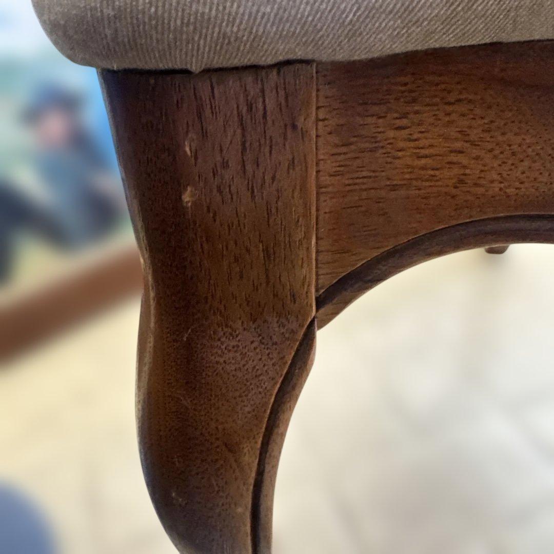 ラタンバック 木製ダイニングチェア　猫脚