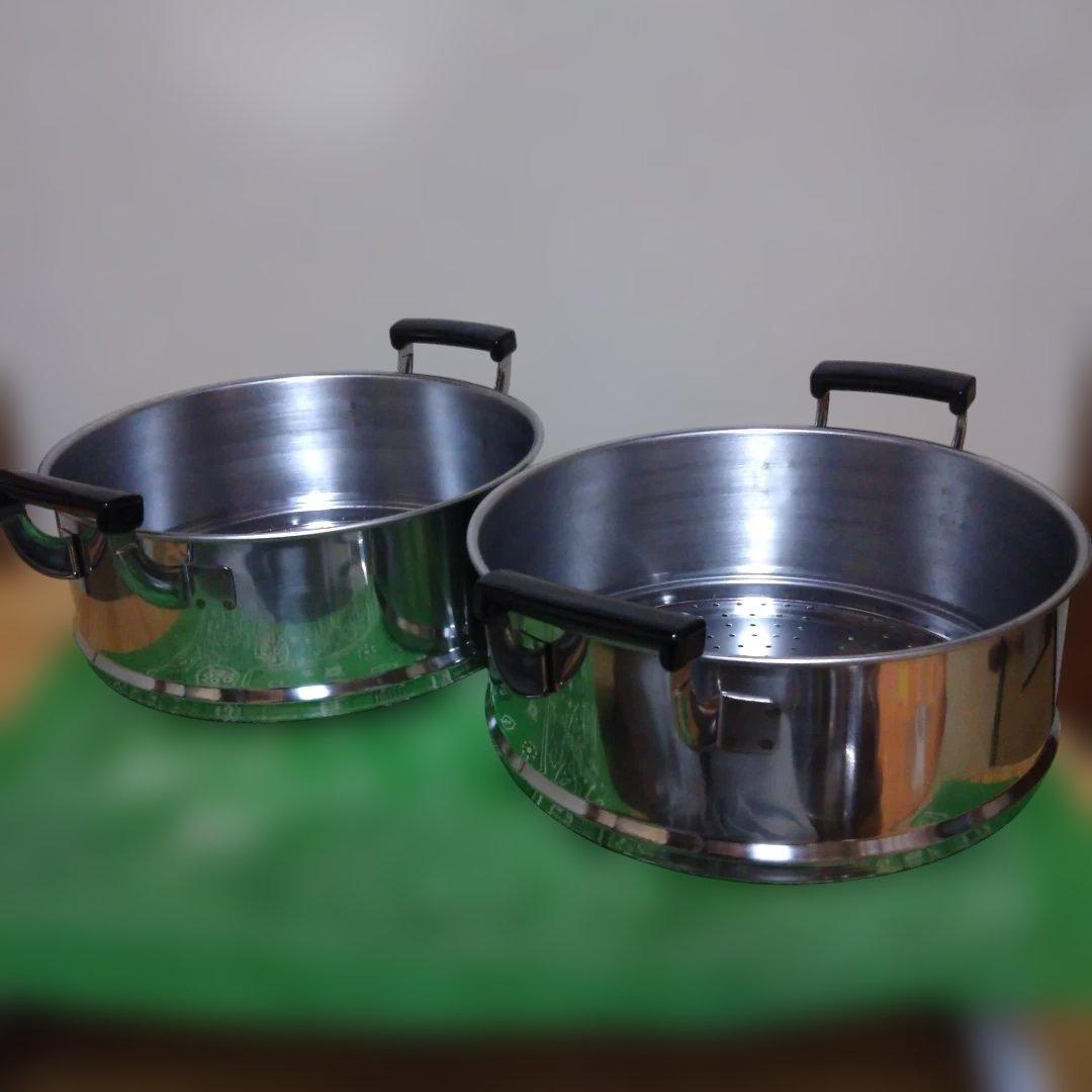 神子島製作所 桃印 PEACH BRAND 三段蒸し器 27cm