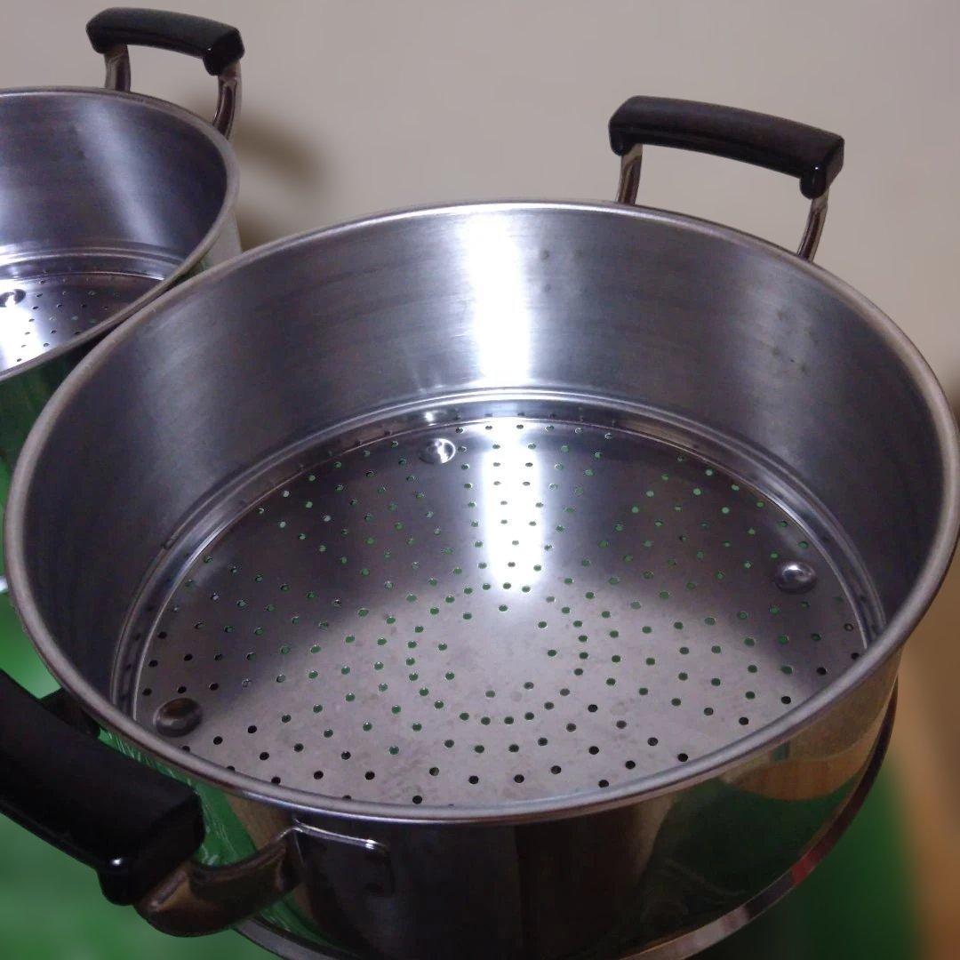 神子島製作所 桃印 PEACH BRAND 三段蒸し器 27cm