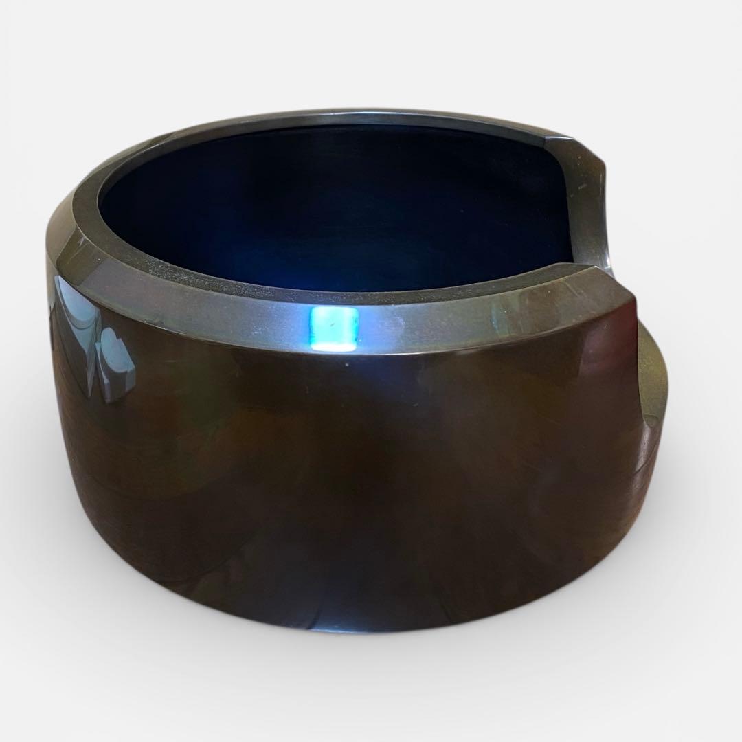 ◆風炉師 金谷浄雲 唐銅面取風炉 共箱 美品 付属品有 茶道具