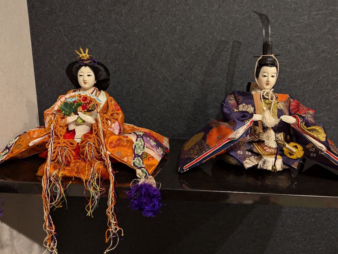 【値下げ】親王飾り ひな祭 伝統的雛人形 ミニチュア 昭和レトロ 70ビンテージ