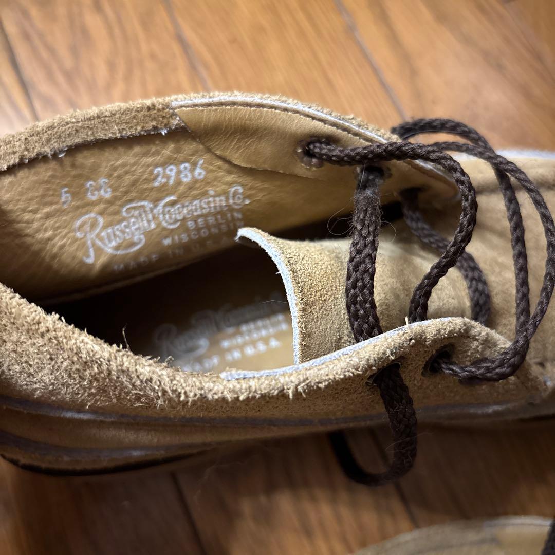 ラッセルモカシン　Vibramソール ベージュ モカシン・デッキシューズ