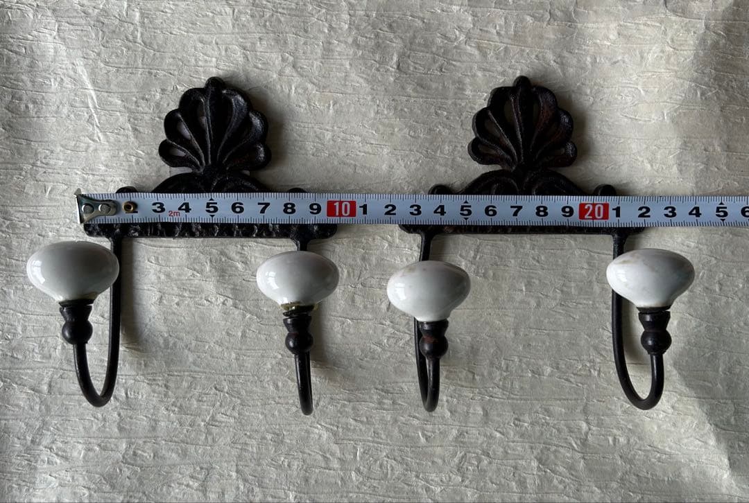 シェルモチーフの金属製ウォールフック 2個