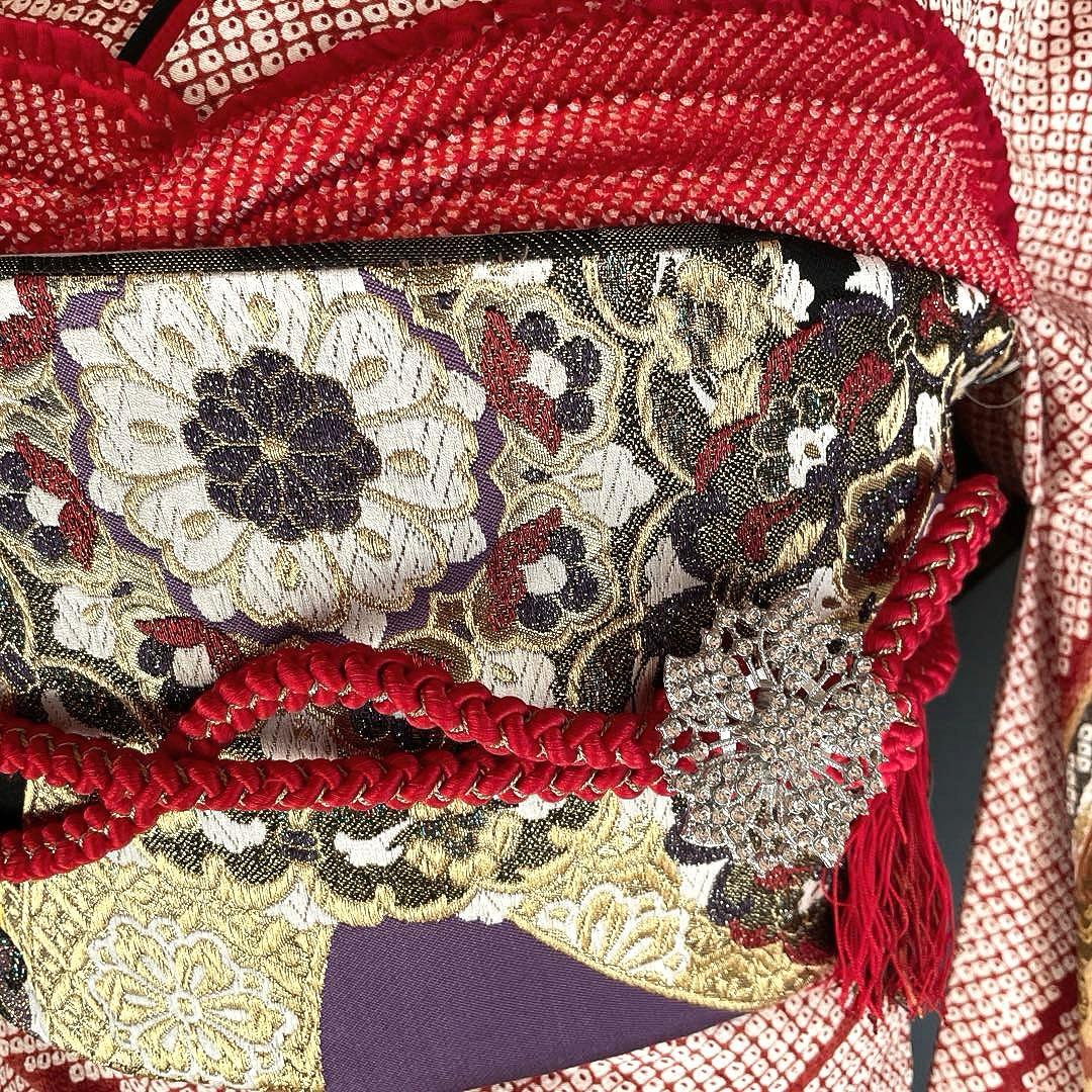 振袖フルセット　のしめ絞り柄　成人式振袖　振袖　裄丈69 ますいわ屋謹製