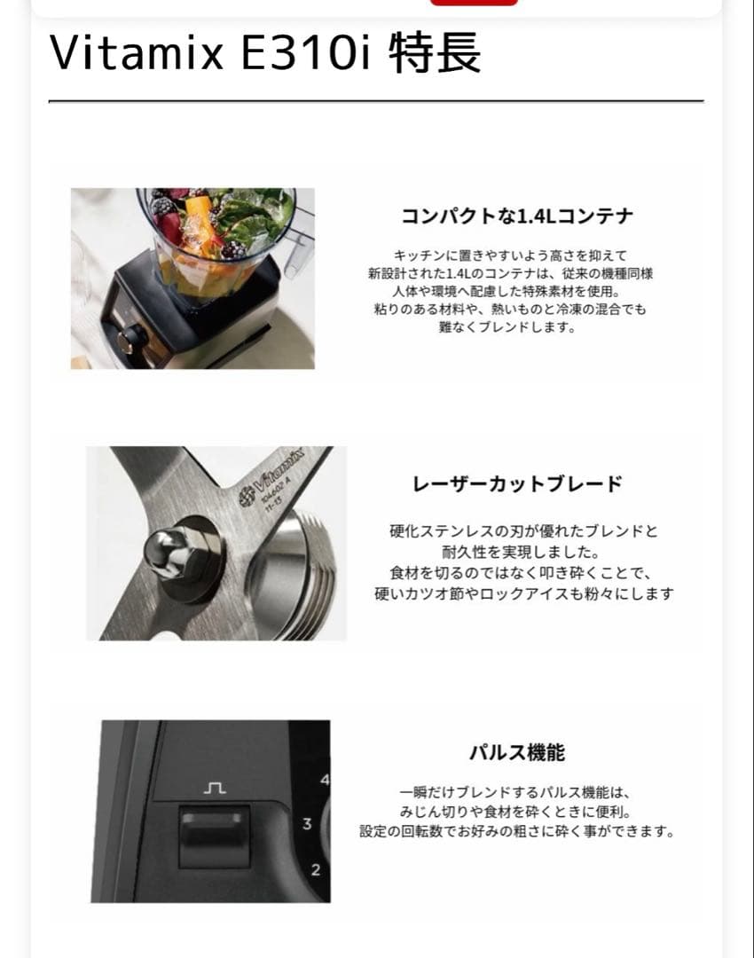 Vitamix バイタミックス E310 WHITE