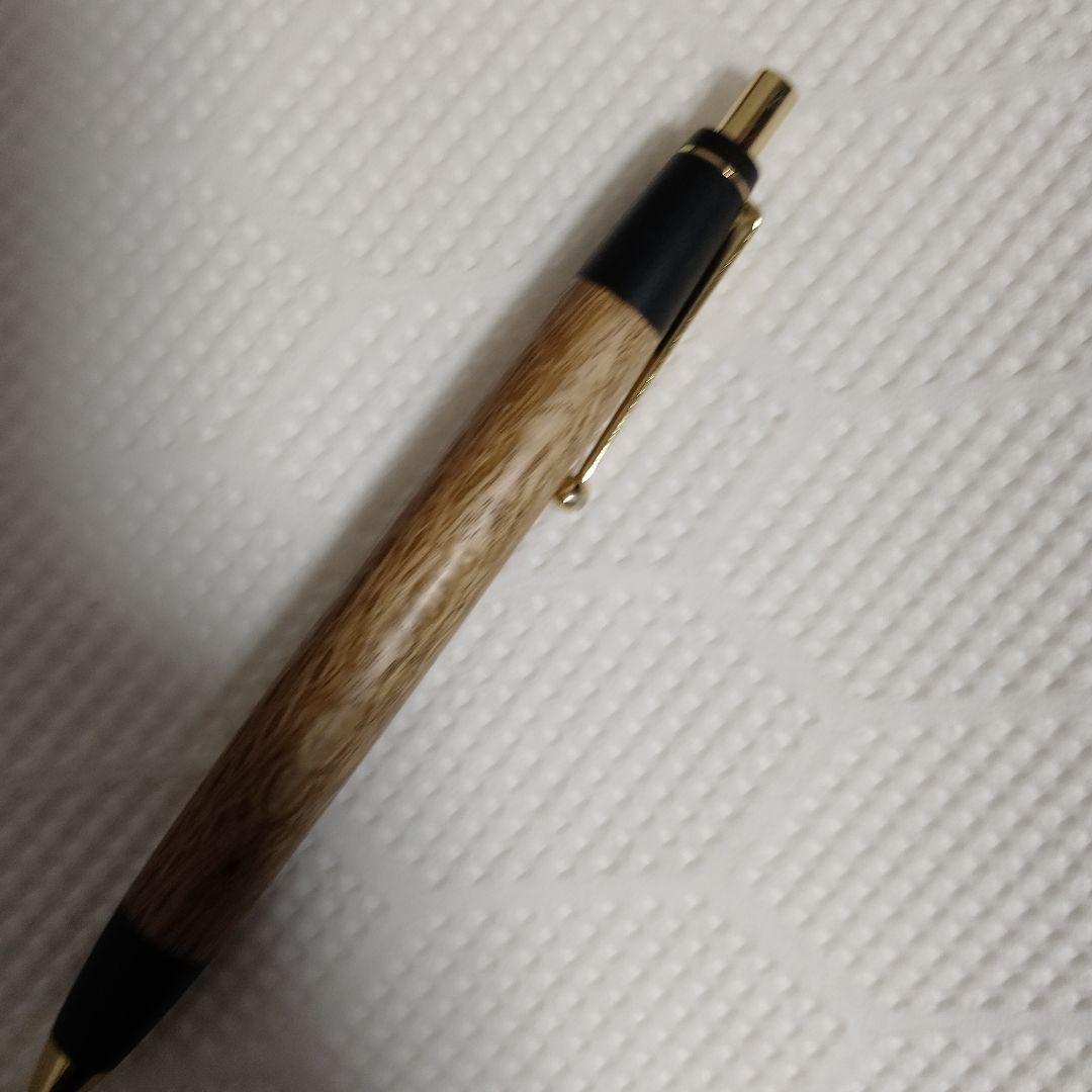 野原工芸　ボールペン　玉クリップ　樫