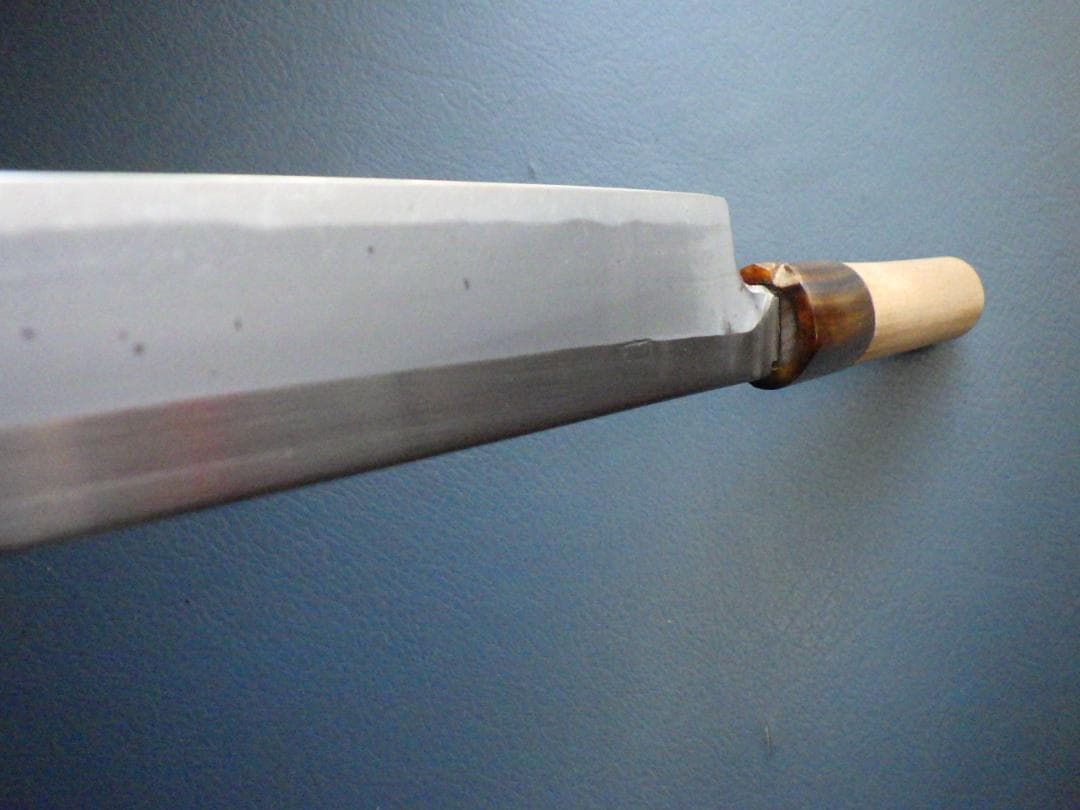 正本★和包丁★水牛柄ハガネ★本霞研ぎ済み★昭和ビンテージ★